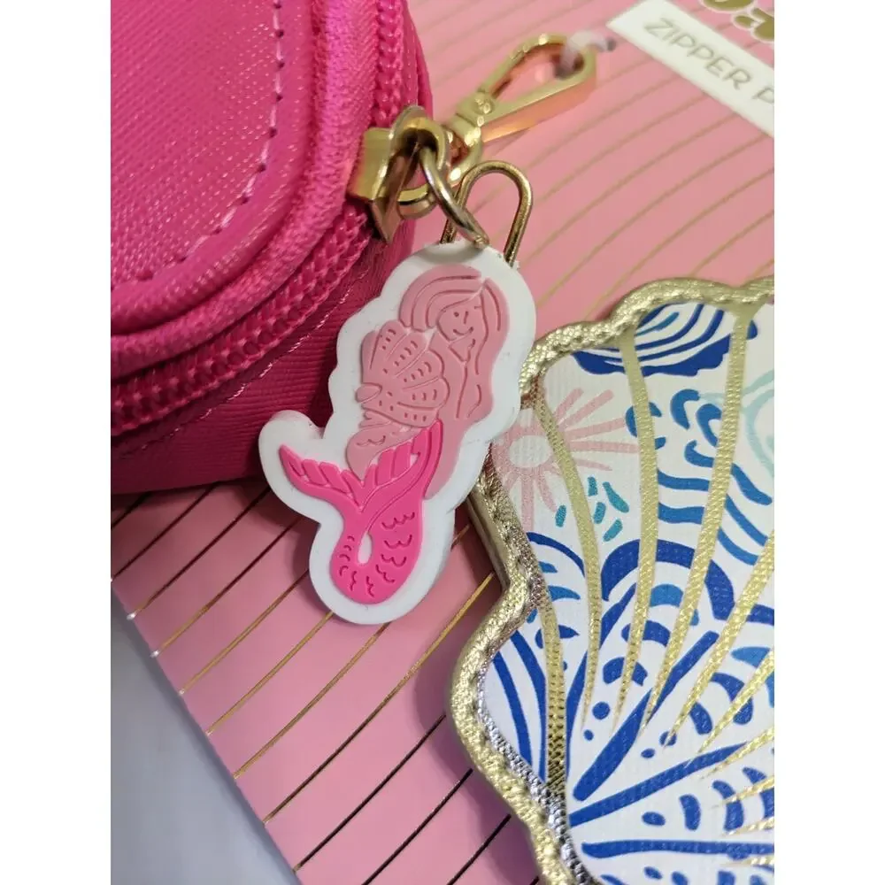 New Mermai Beach Shell Zipper Pouch & 2Luggage Tags Set Wandering Moon Travel ID